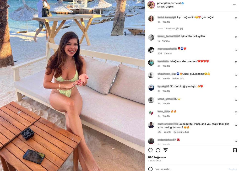 pinar yilmaz in bikinili pozu begeni topladi sozun bittigi yerdeyiz